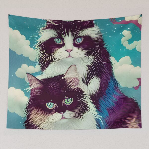Item preview, Gato pelo largo británico - Arte digital moderno designed and sold by Ai-michiart.