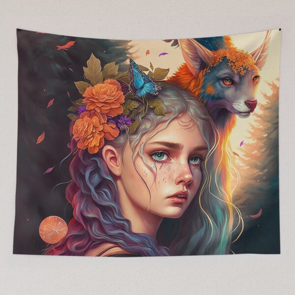 Item preview, Kitsune Fox Fairy, Anime Fantasy Art designed and sold by LittleMissWish.