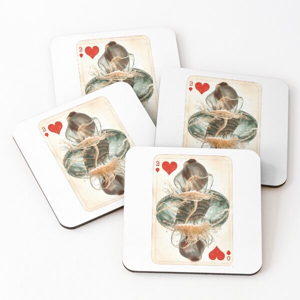 Item preview, Vintage Playing Card Jellyfish Manowar Design Artwork designed and sold by StickerBird.