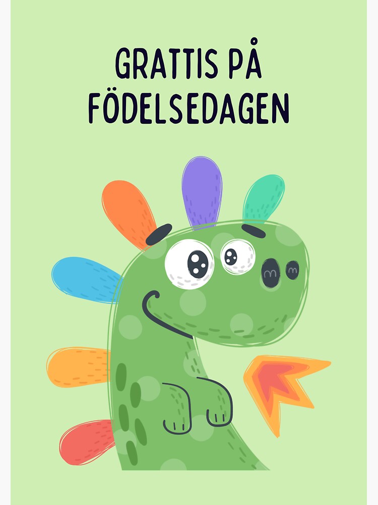 "Grattis på födelsedagen, födelsedagskort, happy birthday in Swedish