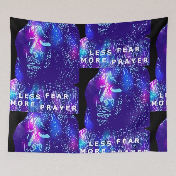 Item preview, Less Fear, More Prayer (dark blue with light and text) designed and sold by DMcK Designs.