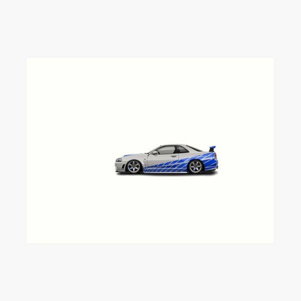 Nissan Skyline R34 GT-R Fast And Furious Art Print for Sale by  BeachHouseArt