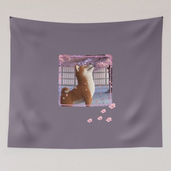 Item preview, Artful dogs - Shiba Inu Watching The Blossom Fall designed and sold by kookycomet.