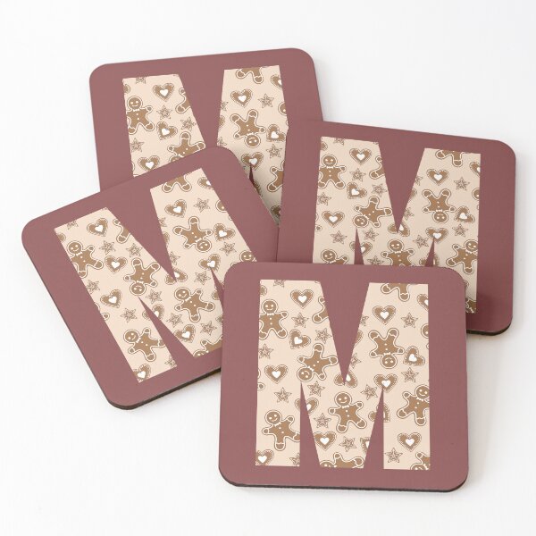 Item preview, Gingerbread Pattern Monogram Letter M designed and sold by Coffee Lifestyle.