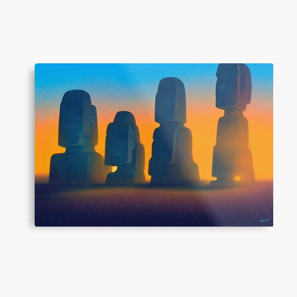 Moai Emoji Metal Print for Sale by tutorvein