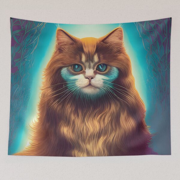 Item preview, Gato pelo largo británico - Arte digital moderno designed and sold by Ai-michiart.