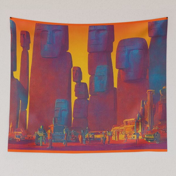 Item preview, Futuristic Moai Utopic Town designed and sold by Parco-Mizzo.