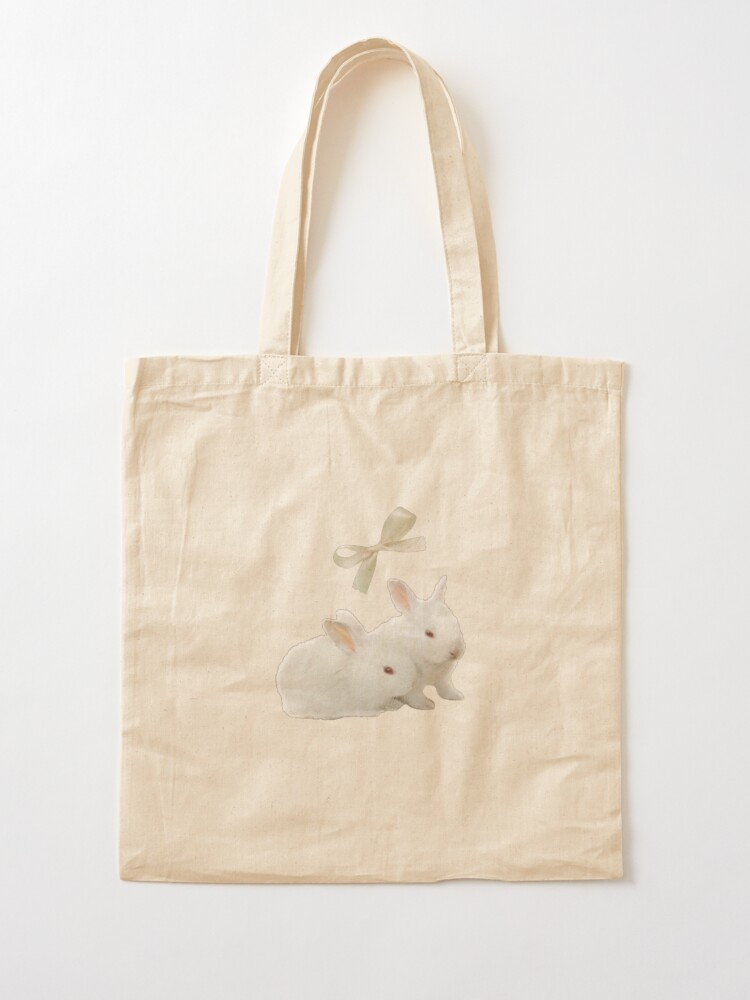 Coquette bunnies with ribbon | Tote Bag