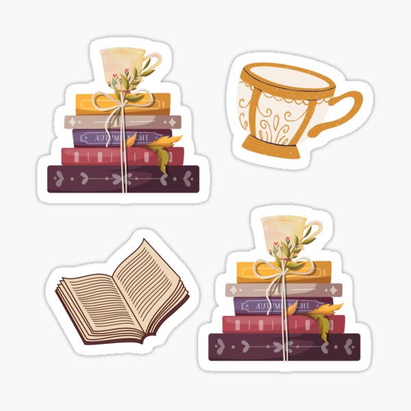 Item preview, Flowery Books and Tea - Stack of Books designed and sold by Gummy Bear Gift Shop.
