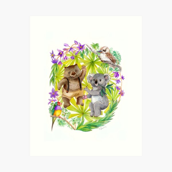 Australia Animals Party! Art Print