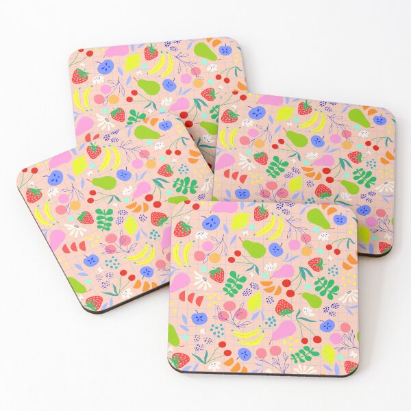 Item preview, Delicious Ditsy Organic Fruit Pattern - Summery, peachy & colourful designed and sold by Dominiquevari.