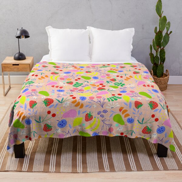 Item preview, Delicious Ditsy Organic Fruit Pattern - Summery, peachy & colourful designed and sold by Dominiquevari.