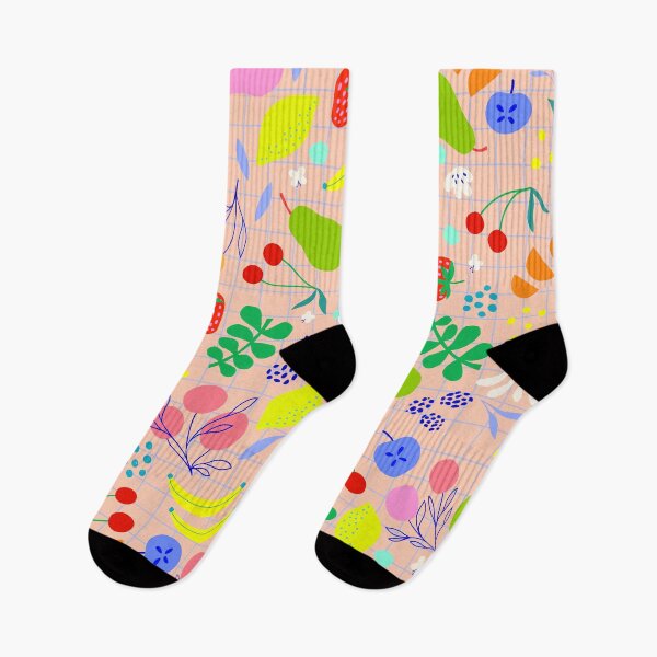 Artikelvorschau, Delicious Ditsy Organic Fruit Pattern – sommerlich, pfirsichfarben und farbenfroh entworfen und verkauft von Dominiquevari.