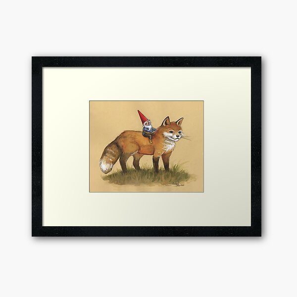 Gnome and Fox Framed Art Print