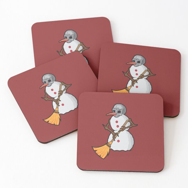 Item preview, Hand drawn snowman skull shoveling snow, funny winter Xmas gift designed and sold by Half Mess.