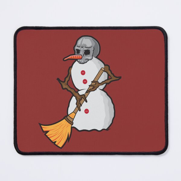 Item preview, Hand drawn snowman skull shoveling snow, funny winter Xmas gift designed and sold by Half Mess.