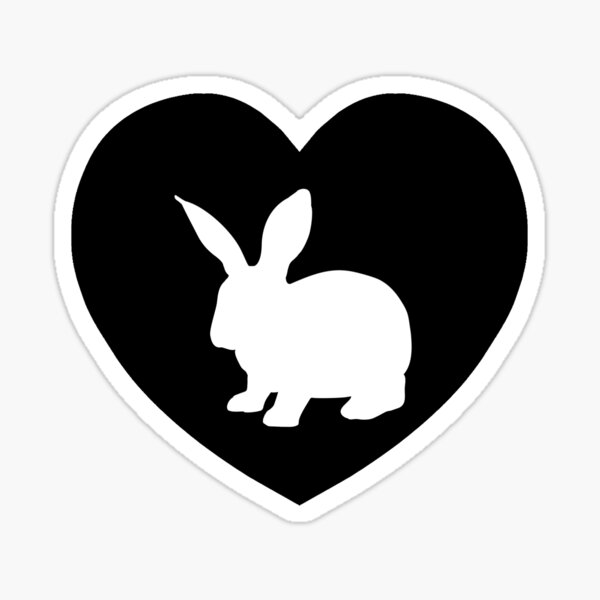 "Rabbit Love I Heart..." Sticker for Sale by gillianembers Redbubble