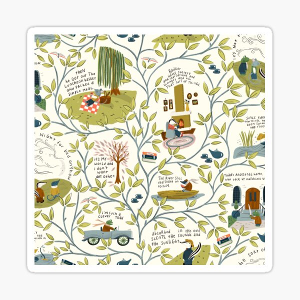 Wind in the willows (light) Sticker