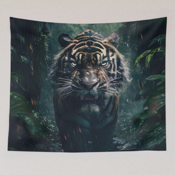 Item preview, Tiger in a dark rainforest designed and sold by RK - Shop.