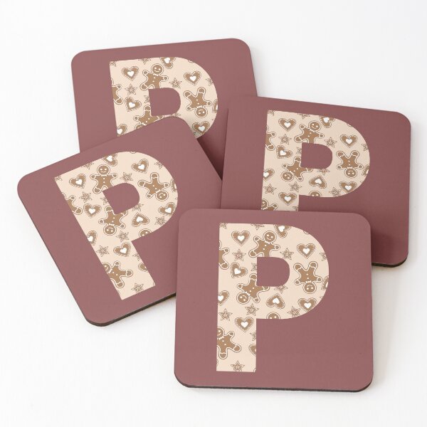 Item preview, Gingerbread Pattern Monogram Letter P designed and sold by Coffee Lifestyle.