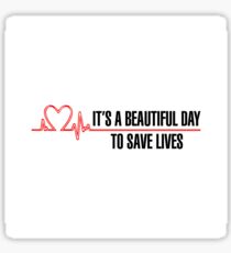 Grey's Quote - It's A Beautiful Day To Save Lives Sticker