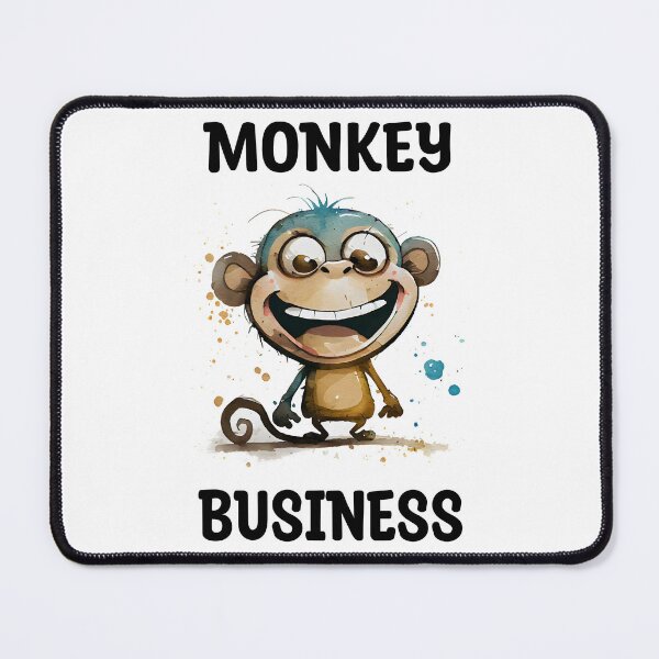 Item preview, Monkey Business Cute Watercolor Monkey Text Based Design with Cute Monkey designed and sold by CGSGraphics.