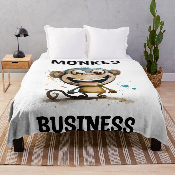 Item preview, Monkey Business Cute Watercolor Monkey Text Based Design with Cute Monkey designed and sold by CGSGraphics.