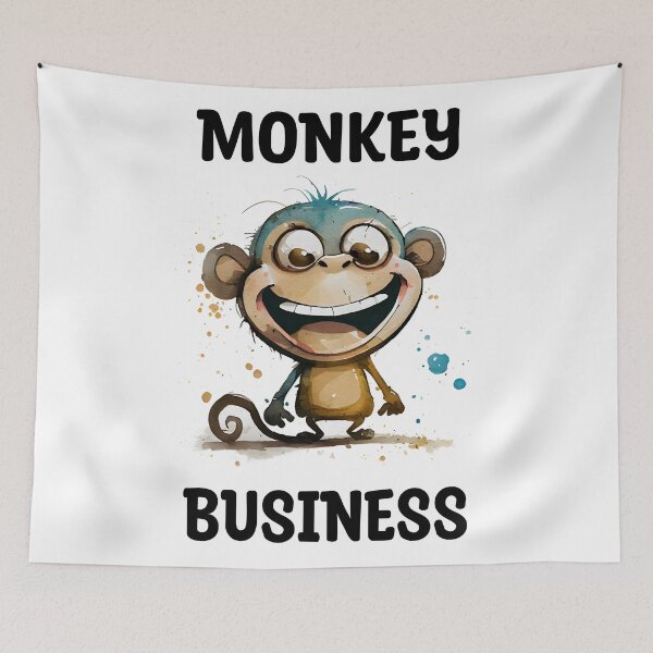 Item preview, Monkey Business Cute Watercolor Monkey Text Based Design with Cute Monkey designed and sold by CGSGraphics.