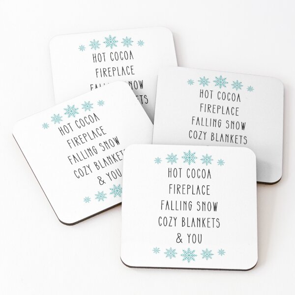 Artikelvorschau, Hot Cocoa Fireplace Falling Snow Cozy Blankets & You entworfen und verkauft von Loveart60.