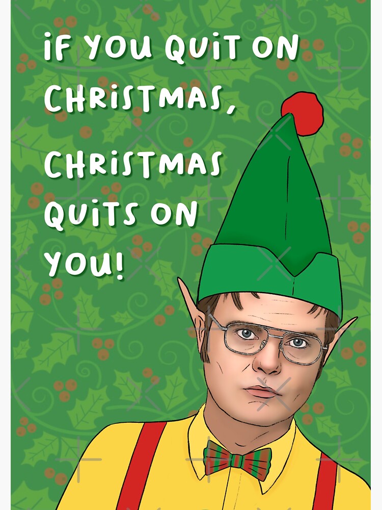 &ldquo;Dwight schrute Christmas card&rdquo; Sticker for Sale by SplendidArt | Redbubble