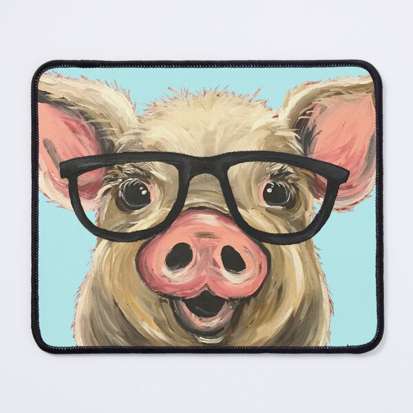 Item preview, Cute pig with glasses art designed and sold by leekellerart.