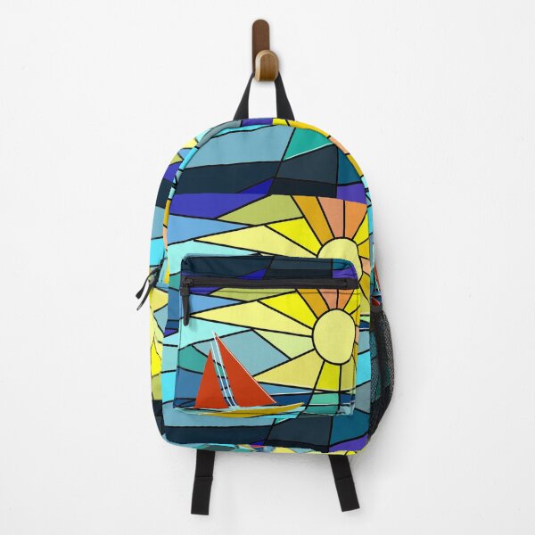 Item preview, Geometric colorful pattern - boat on the sea designed and sold by AlinaSCorner.