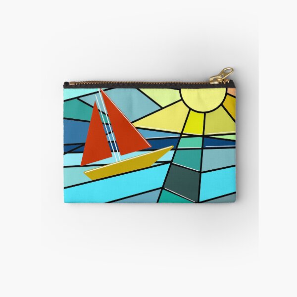 Item preview, Geometric colorful pattern - boat on the sea designed and sold by AlinaSCorner.