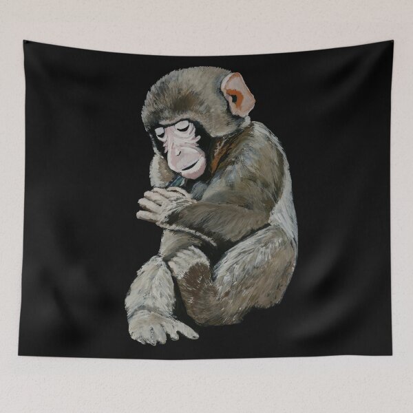 Item preview, Baby Monkey | Watercolor Art by Sulazen designed and sold by SULAZEN.