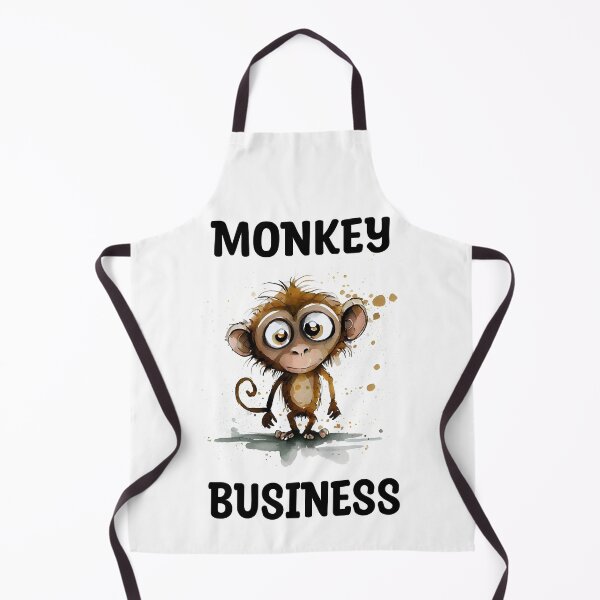 Item preview, Monkey Business Cute Watercolor Monkey Text Based Design designed and sold by CGSGraphics.