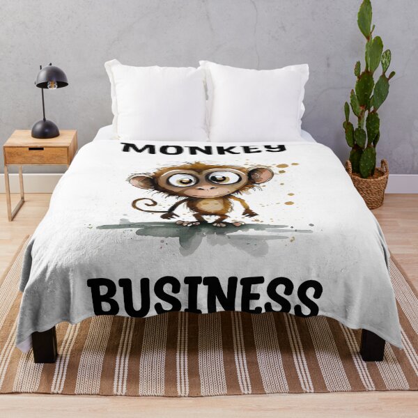 Item preview, Monkey Business Cute Watercolor Monkey Text Based Design  designed and sold by CGSGraphics.