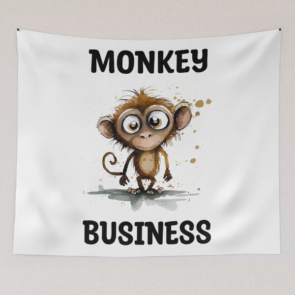 Item preview, Monkey Business Cute Watercolor Monkey Text Based Design  designed and sold by CGSGraphics.