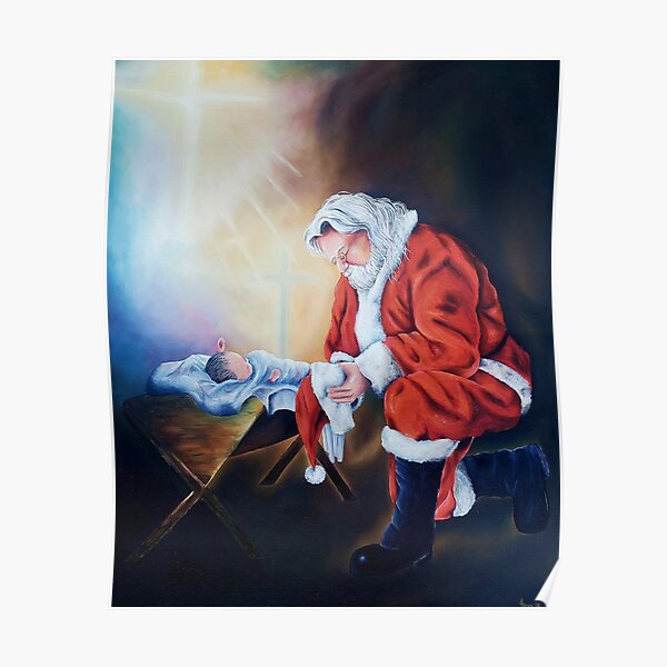 santa and jesus painting