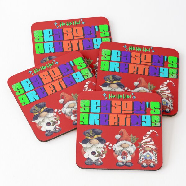 Item preview, Ho Ho Ho Season's Greetings Xmas Gnomes designed and sold by Lovemountain.