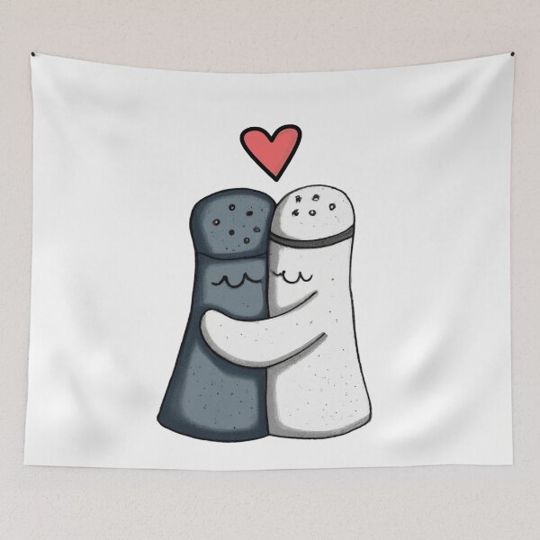 Item preview, Salt and Pepper Hugging Love : Funny illustration designed and sold by EnzoVectorism.