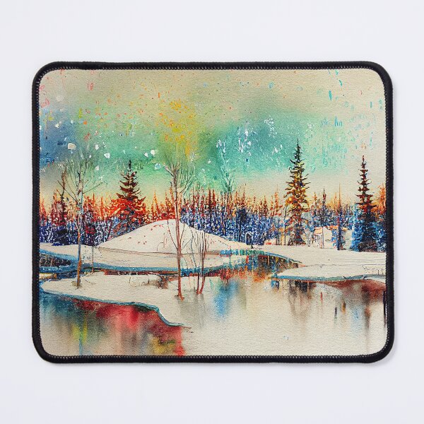 Aperçu de l'œuvre Hiver vibrant sur le lac créée et vendue par Red-Alien.