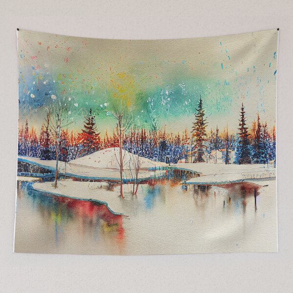 Item preview, Vibrant Winter on the Lake designed and sold by Red-Alien.
