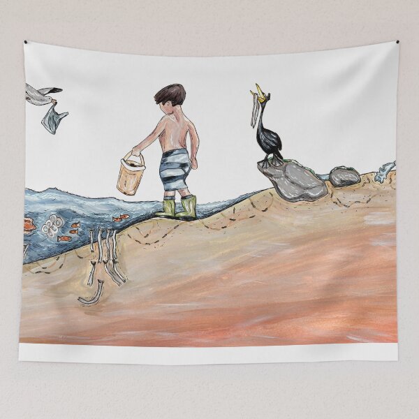 Item preview, Polluted Beach Ecology Section Drawing designed and sold by RiceDrawings.