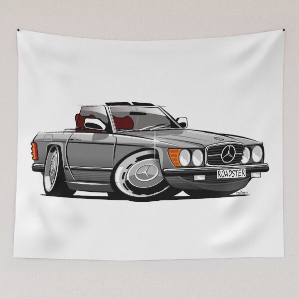 Item preview, Mercedes R107 roadster silver designed and sold by car2oonz.