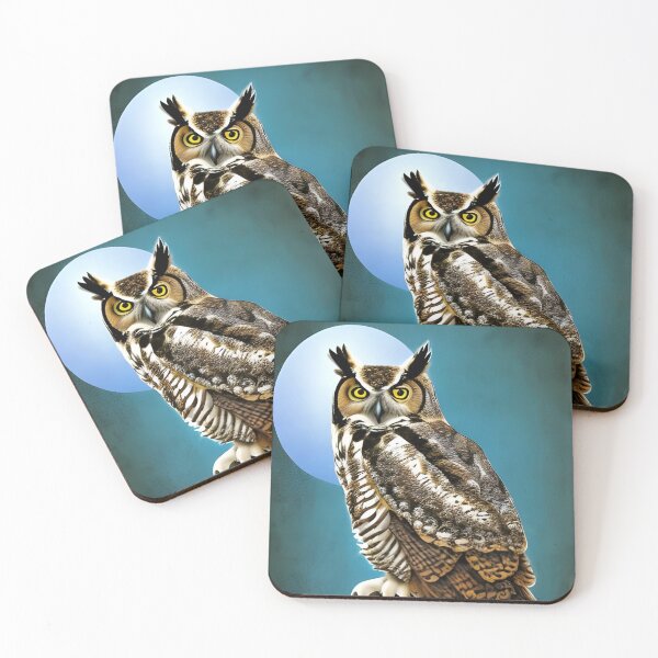 Item preview, Great Horned Owl Artwork designed and sold by The Love Quill.