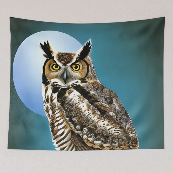 Item preview, Great Horned Owl Artwork designed and sold by The Love Quill.