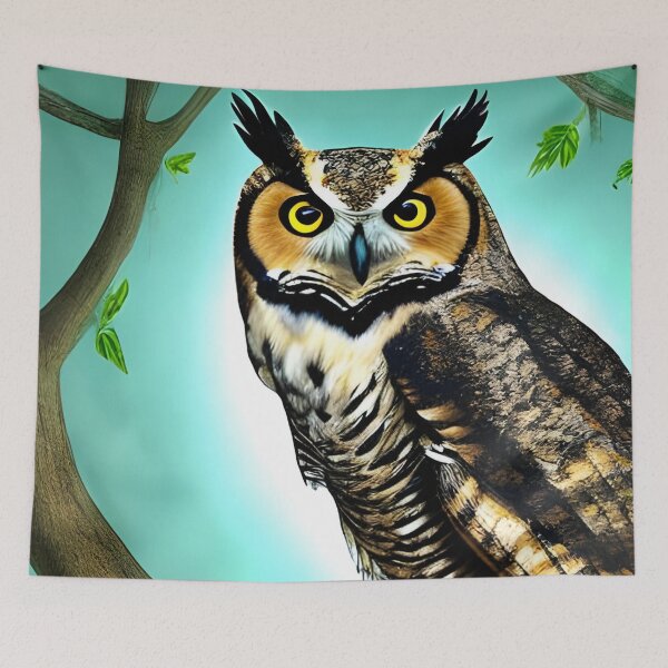 Item preview, Great Horned Owl Artwork designed and sold by The Love Quill.