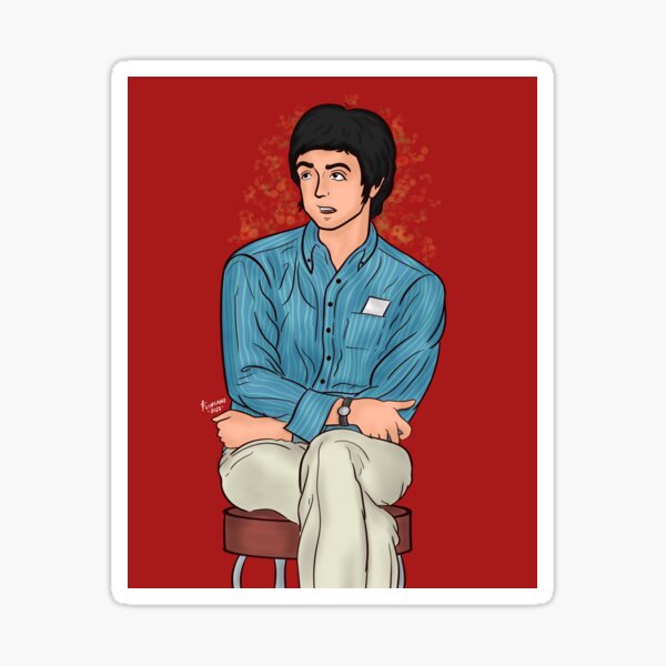 Cartoon Paul (With Red Background) Sticker
