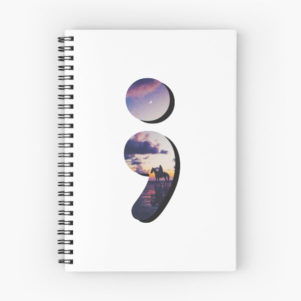 Item preview, Semicolon Symbol Riding Horse on Beach Variant  designed and sold by quirkycounselor.