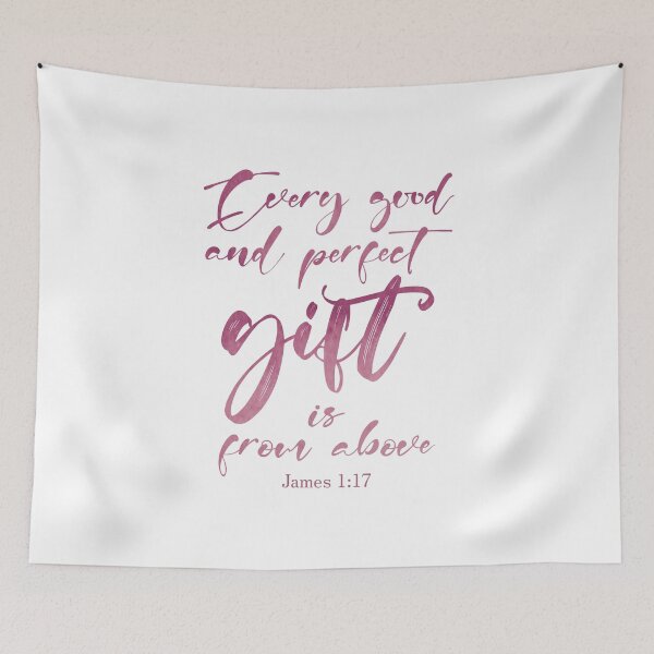 Item preview, James 1:17 Christian Quote Pink designed and sold by amazingjoy.